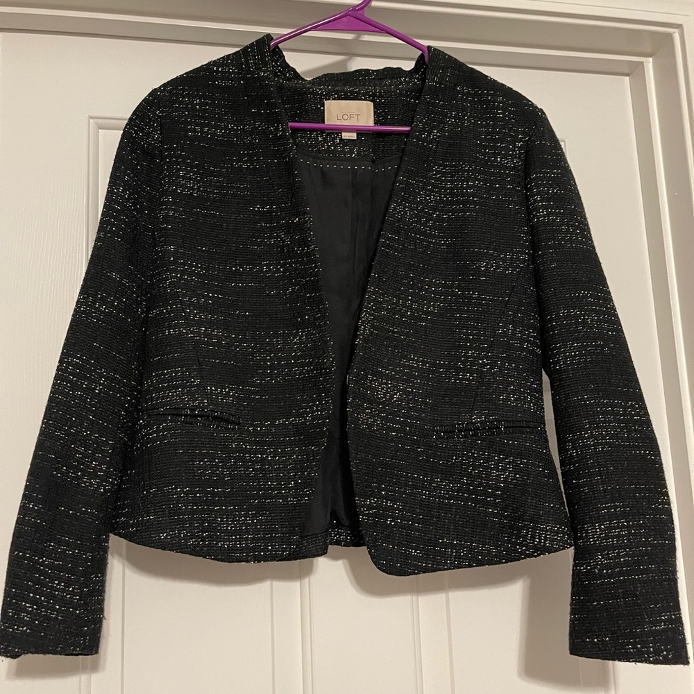 LOFT Women's Textured Black Blazer